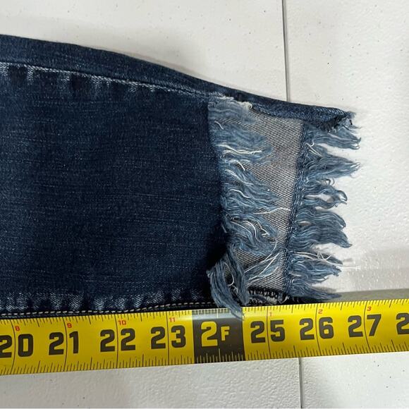 Kancan High Rise Ankle Skinny Stretch Jean Frayed Hem Dark Wash 5/26 - Picture 9 of 9